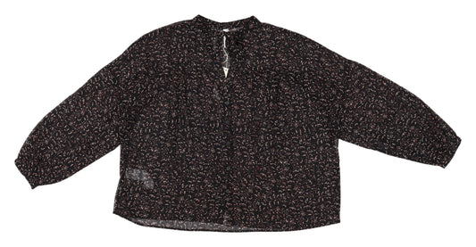 MNG Women's Black Button Long Sleeve Top Size 12