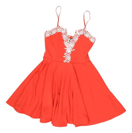 EVITA Women's Orange Lace Fit & Flare Mini Dress