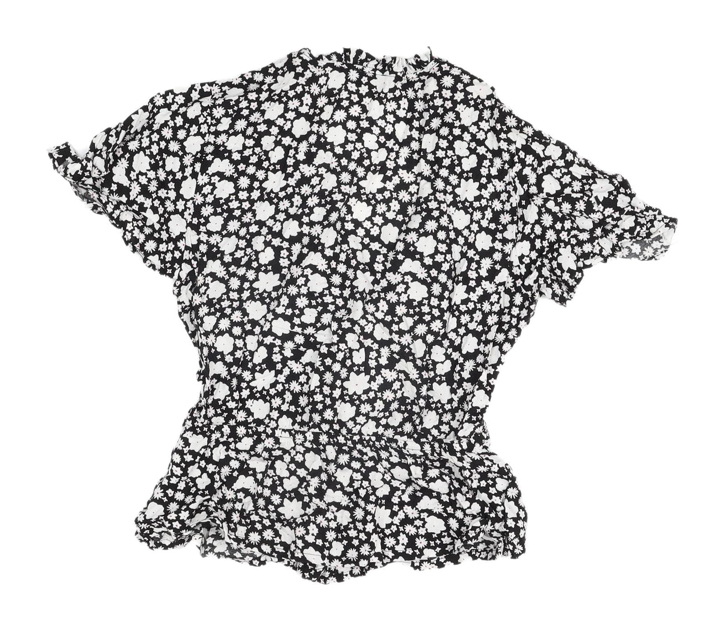Pimkie Women's Black Floral Tunic Blouse Size 6