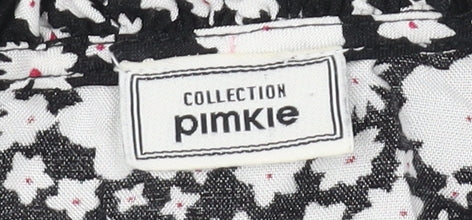 Pimkie Women's Black Floral Tunic Blouse Size 6