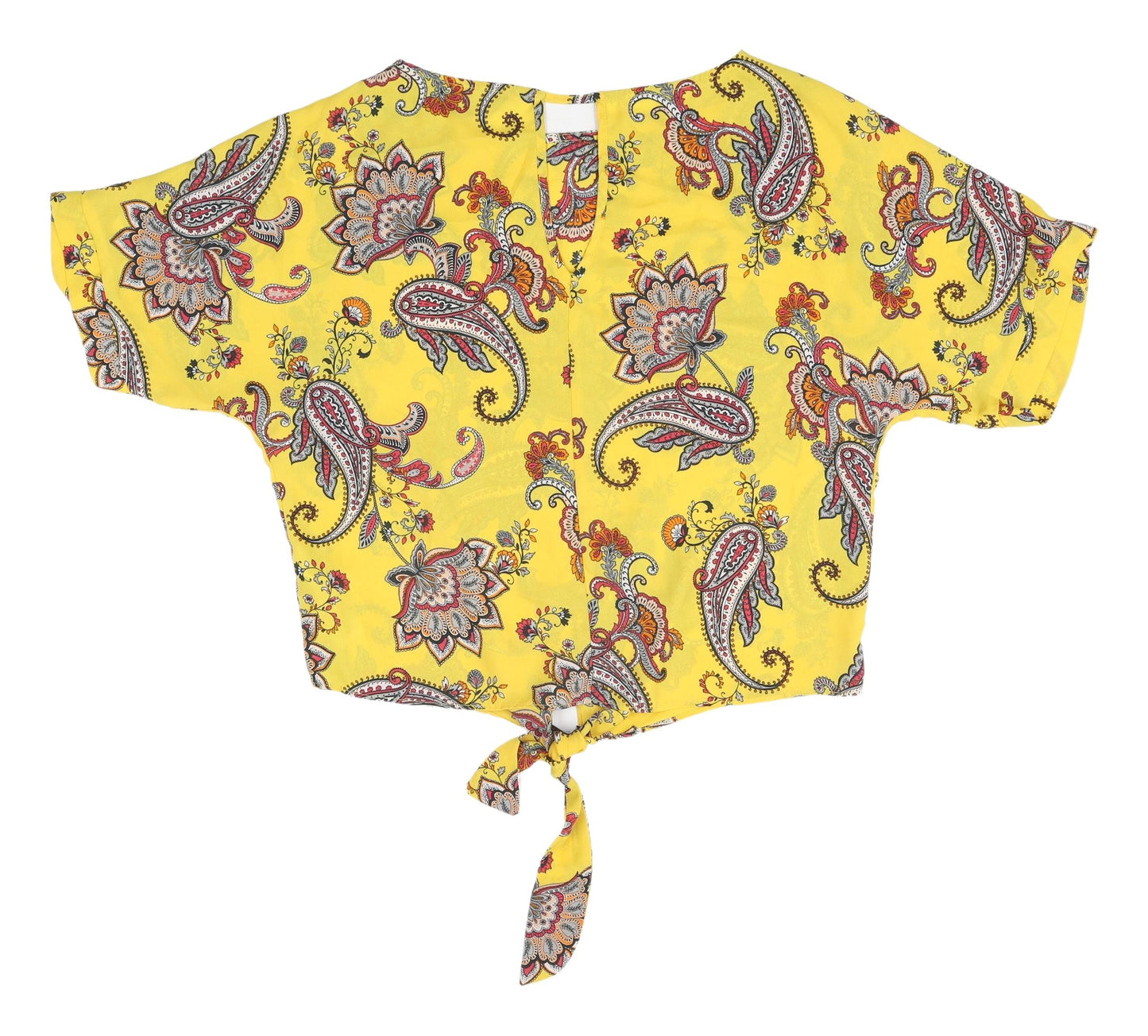 Dorothy Perkins Yellow Paisley Crop Blouse Size 12