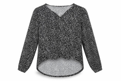 Oasis Women's Black Geometric Blouse, M