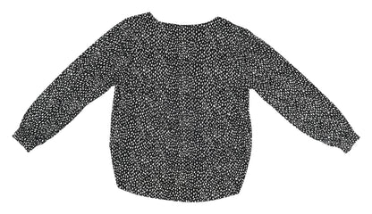 Oasis Women's Black Geometric Blouse, M