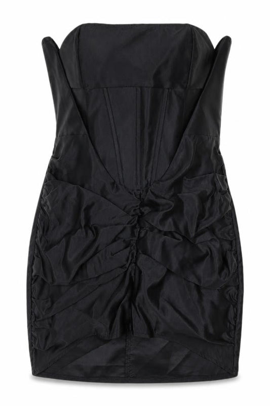 PRETTYLITTLETHING Black Strapless Party Dress Size 12