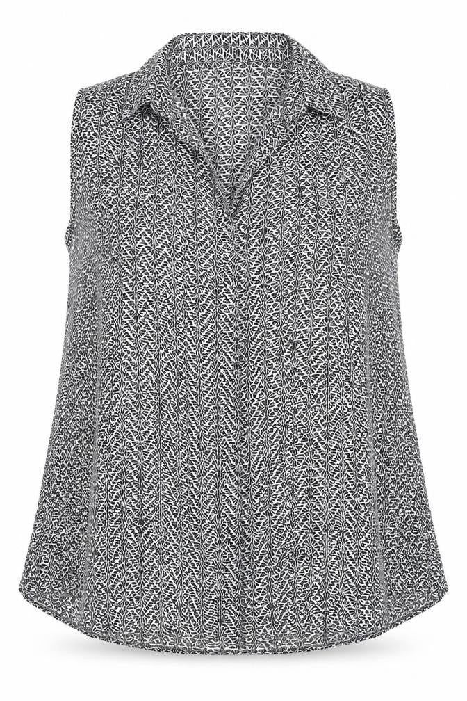 Laundry Womens Black XL Geometric Sleeveless Blouse