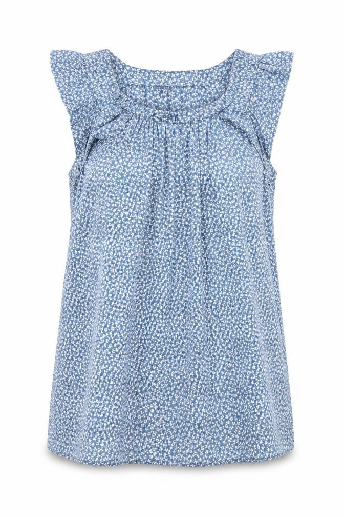 Jayland Women's Blue Floral Sleeveless Blouse, Size 1