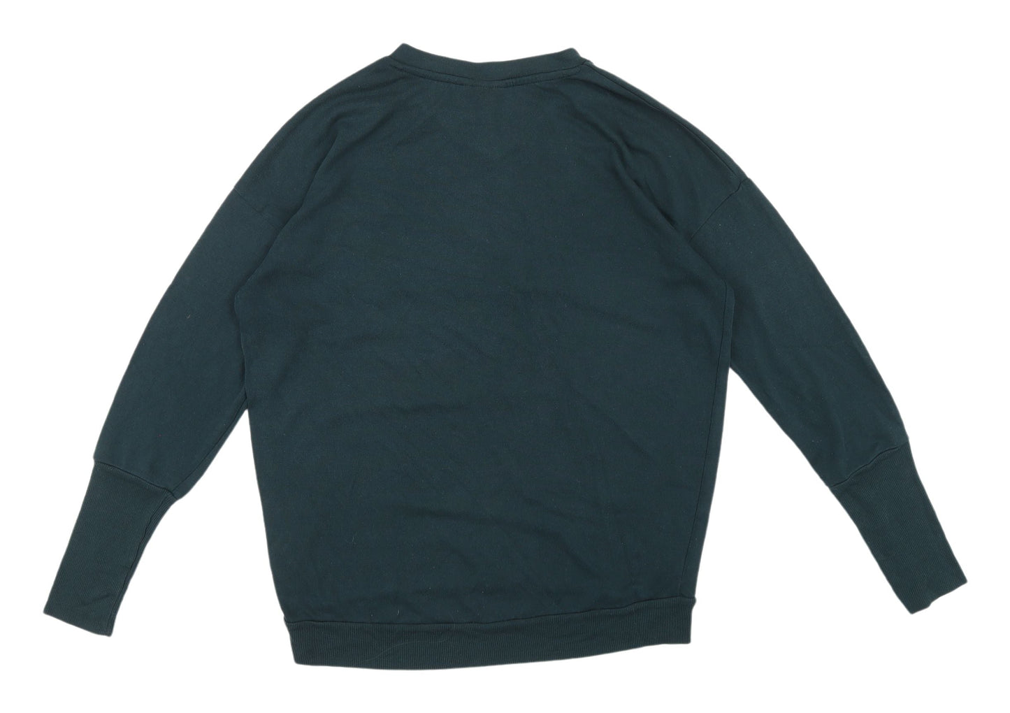 Topshop Green V-Neck Women's Pullover Sweatshirt, Size 8