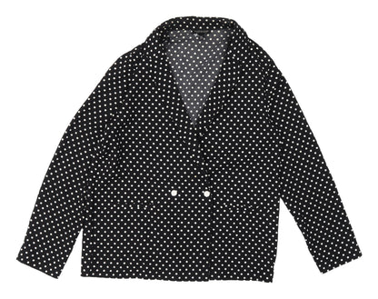 Topshop Women's Black Polka Dot Jacket Size 10