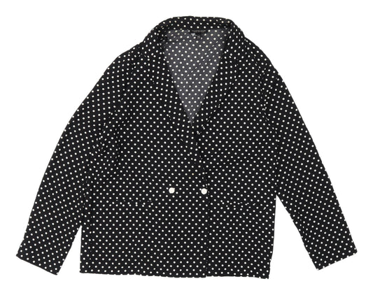 Topshop Women's Black Polka Dot Jacket Size 10