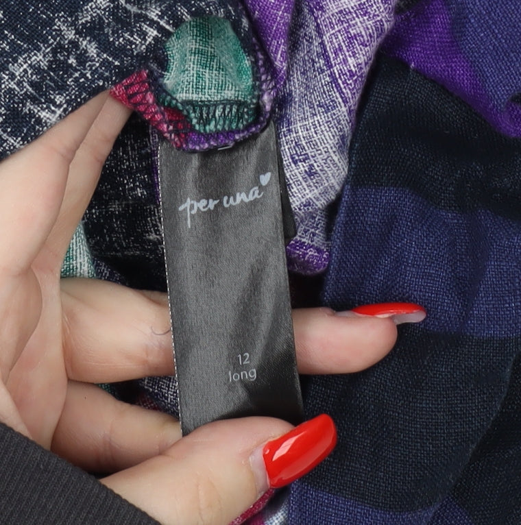 Per Una Multicoloured Women's Long Shift Dress, Size 12