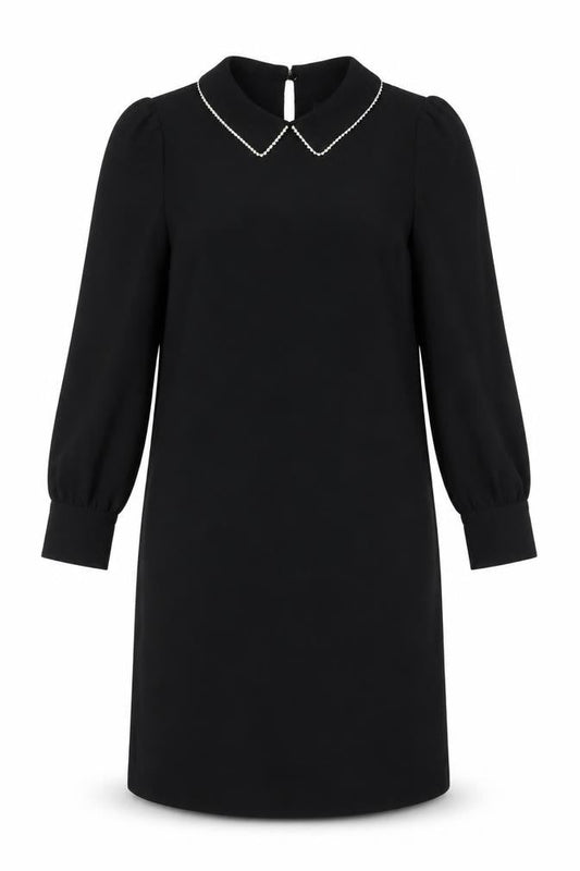 Marks & Spencer Black Puff Sleeve Shift Dress - Size 8