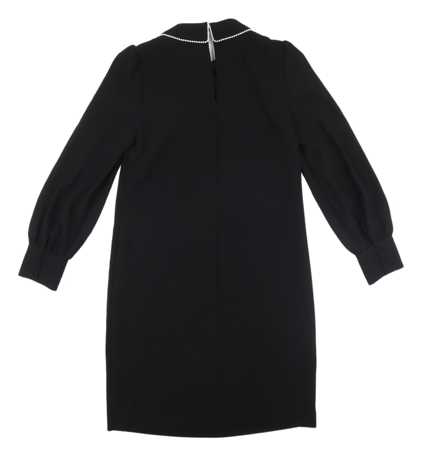 Marks and Spencer Black Puff Sleeve Shift Dress - Size 8