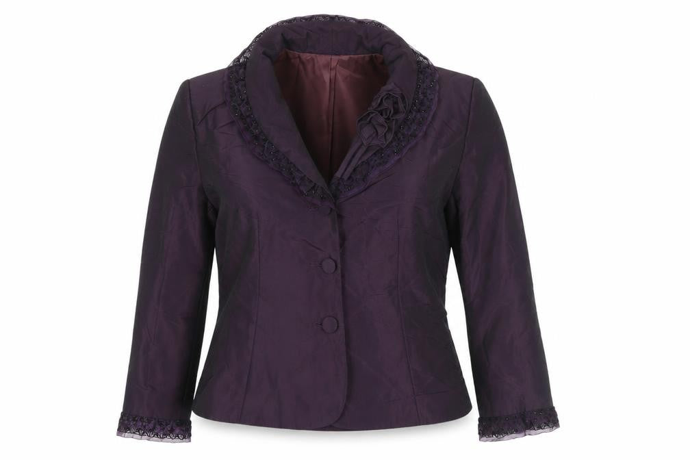 John Bentley Women's Purple Lace Accent Jacket Size 12