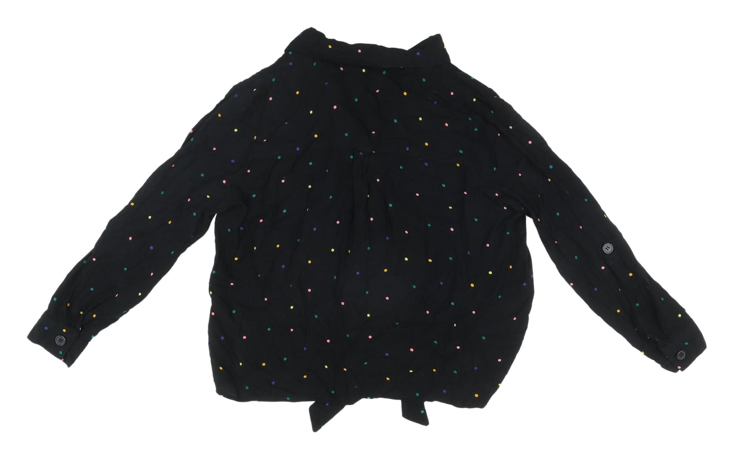 Dorothy Perkins Black Polka Dot Button-Up Top Size 8