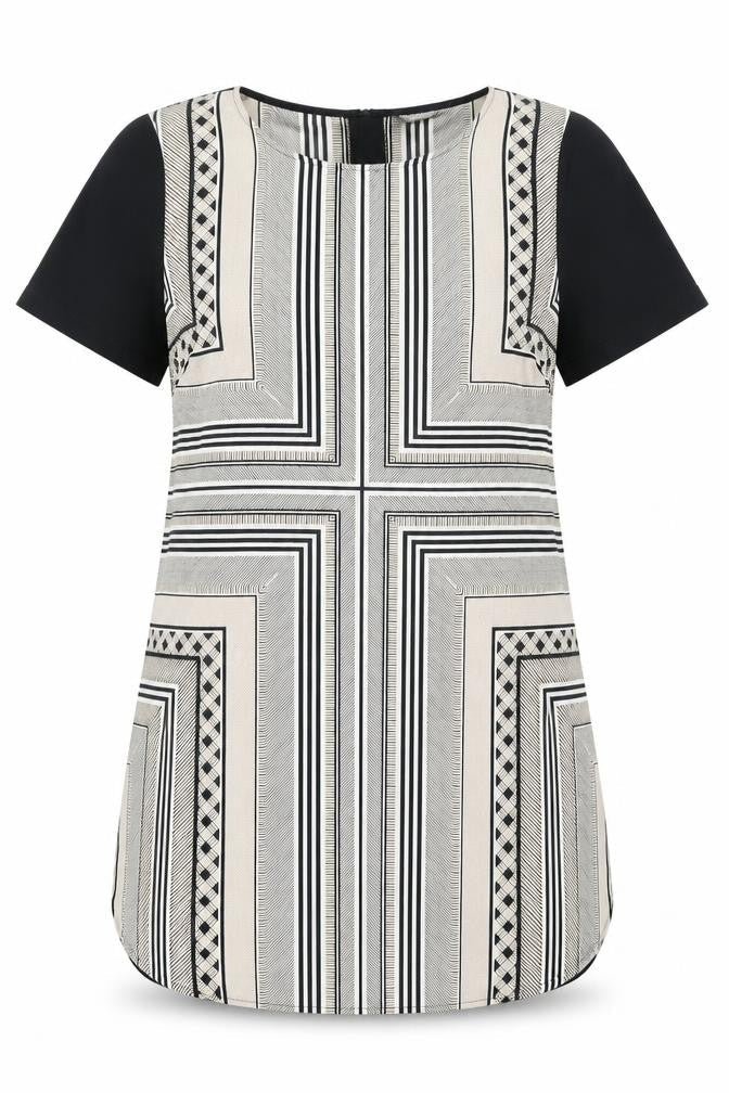 Marks & Spencer Geometric Blouse, Size 14, Women's Classic