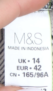 Marks & Spencer Geometric Blouse, Size 14, Women's Classic