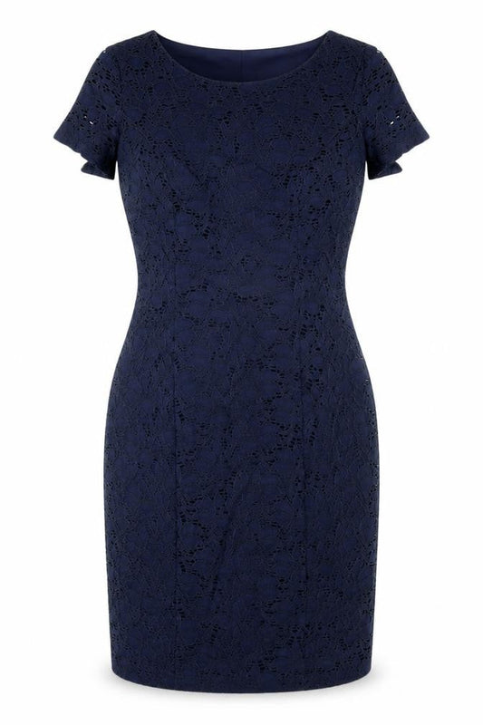 Precis Women's Blue Sheath Dress, Size 10, Lace, Business