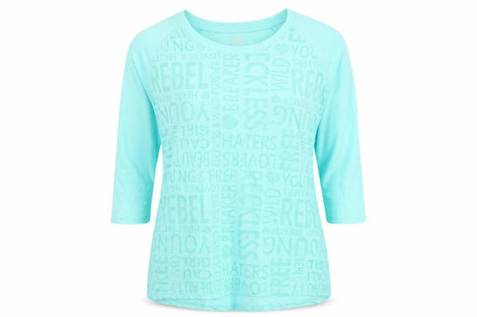 NRG Blue Women's XL Basic Rebel T-Shirt, 3/4 Sleeve