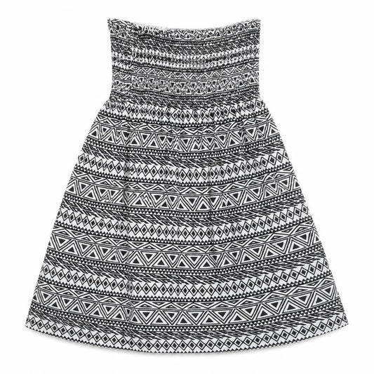 Tease Women's Black Geometric Bandeau Summer Dress
