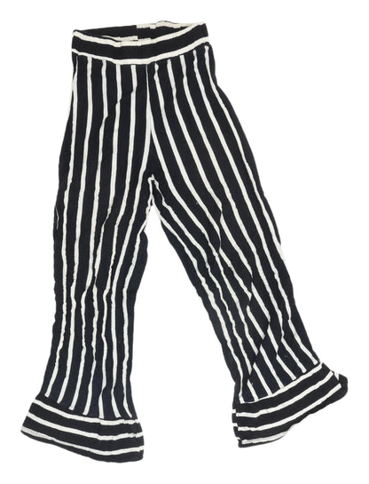 Pull&Bear Women's Striped Flared Trousers Black S
