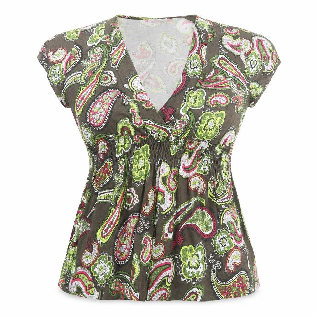 Yessica Women's Multicoloured Paisley Blouse - XL, Wrap Style