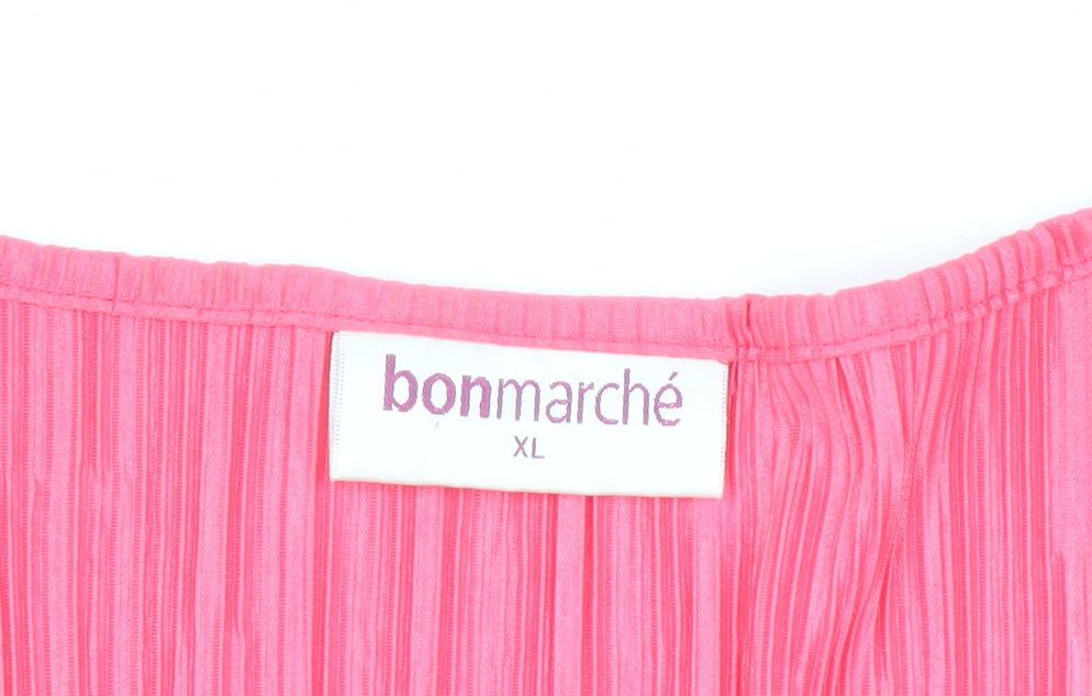 Bonmarché Women's Pink XL Blouse Short Sleeves