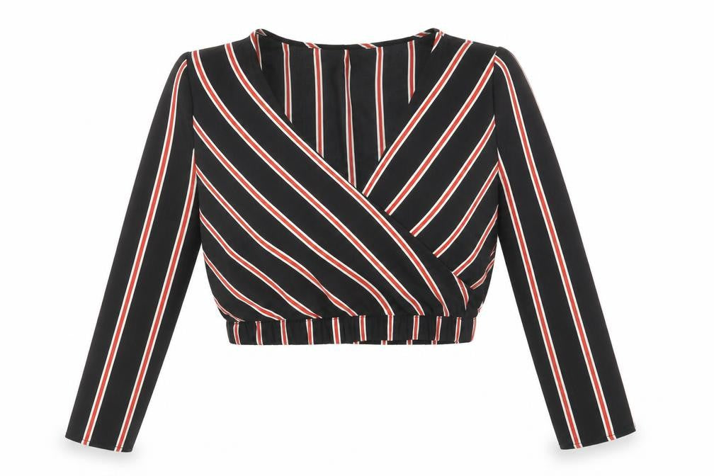 H&M Women's Multicoloured Striped Wrap Blouse Size 12