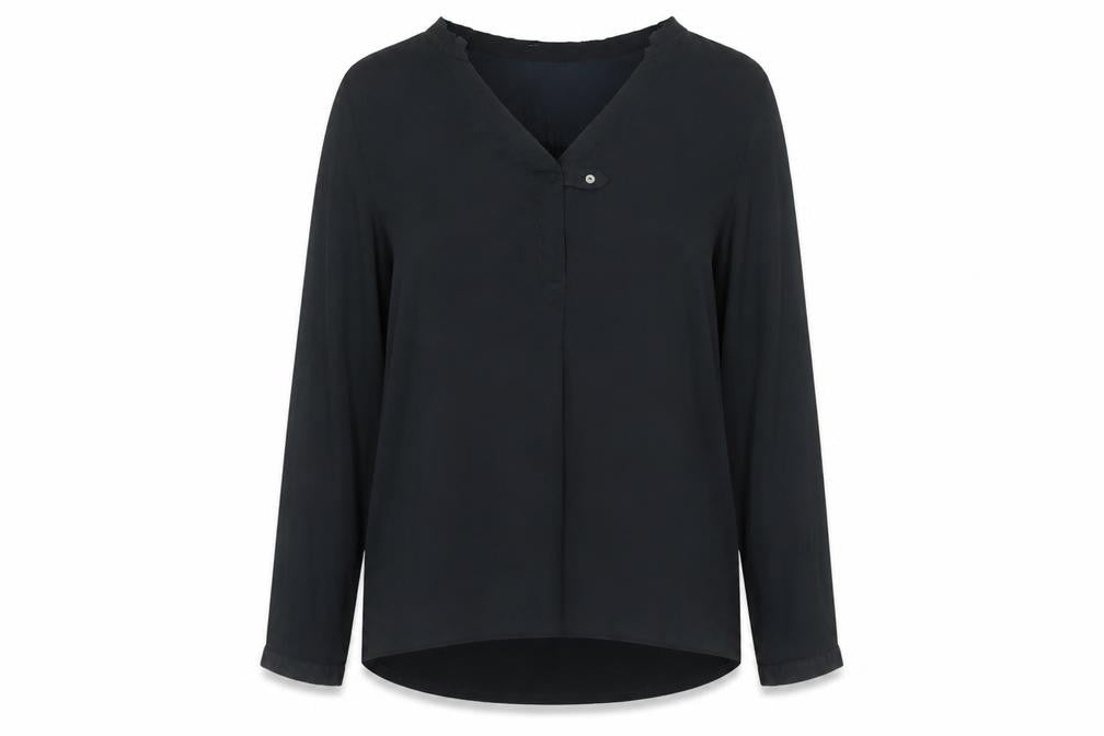 Dolan Women's Black V-Neck Blouse M Long Sleeve