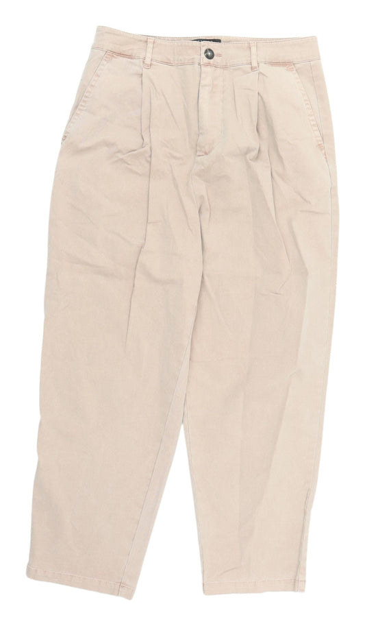 ASOS Women's Beige Chino Trousers - Size S, Casual Pleated