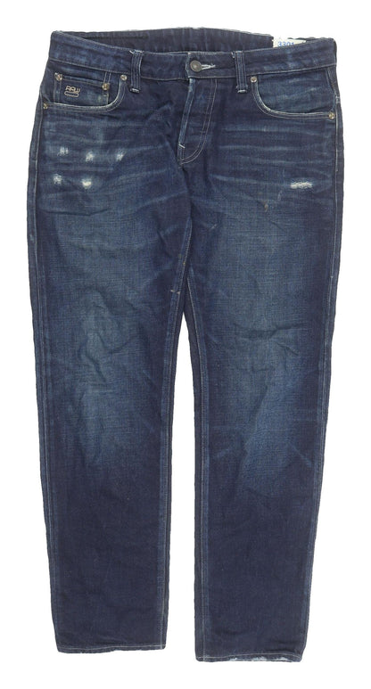 Front view of G-Star Men's Blue Tapered Jeans, size 32