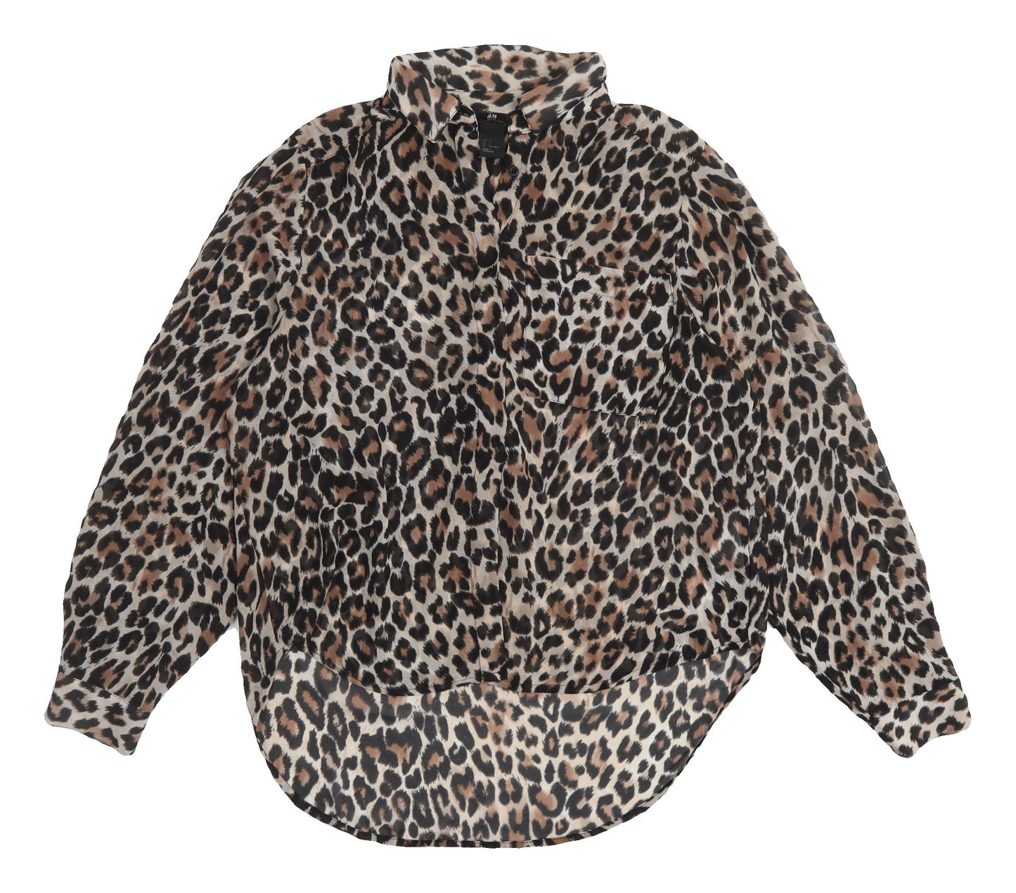 H&M Women's Multicoloured Animal Print Blouse Size 6