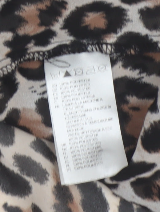 H&M Women's Multicoloured Animal Print Blouse Size 6