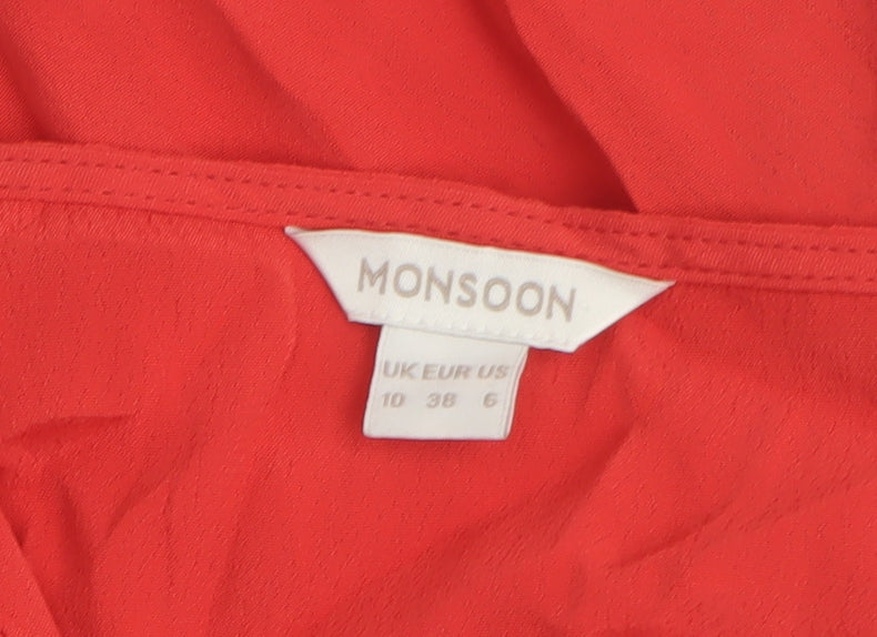 Monsoon Red Sleeveless Women's Camisole Blouse Size 10
