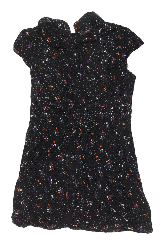 Floral Women's Black A-Line Mini Dress Size 10