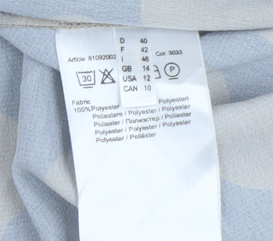More & More Women's Geometric Blouse, Size 12, Beige