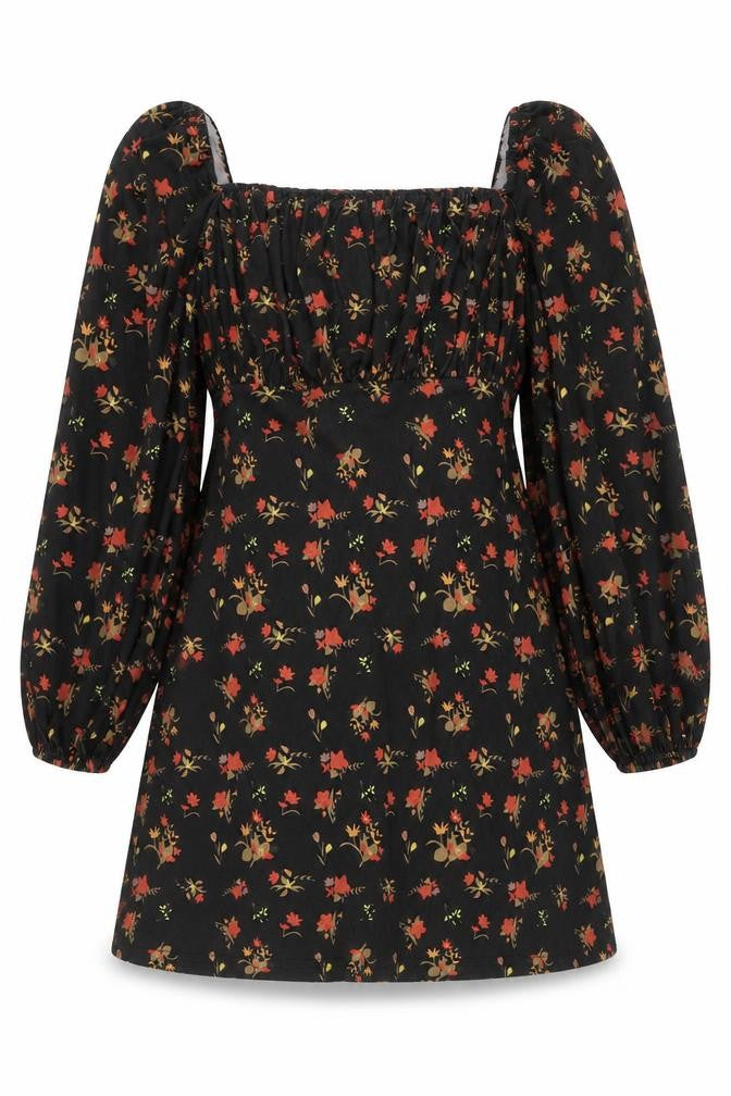 Cameo Rose Women's Black Floral Tunic Blouse, Size 8
