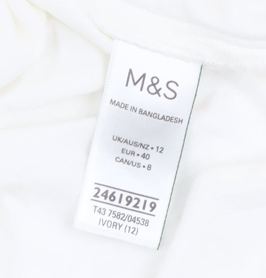 Marks and Spencer Ivory Women's Blouse - Size 12
