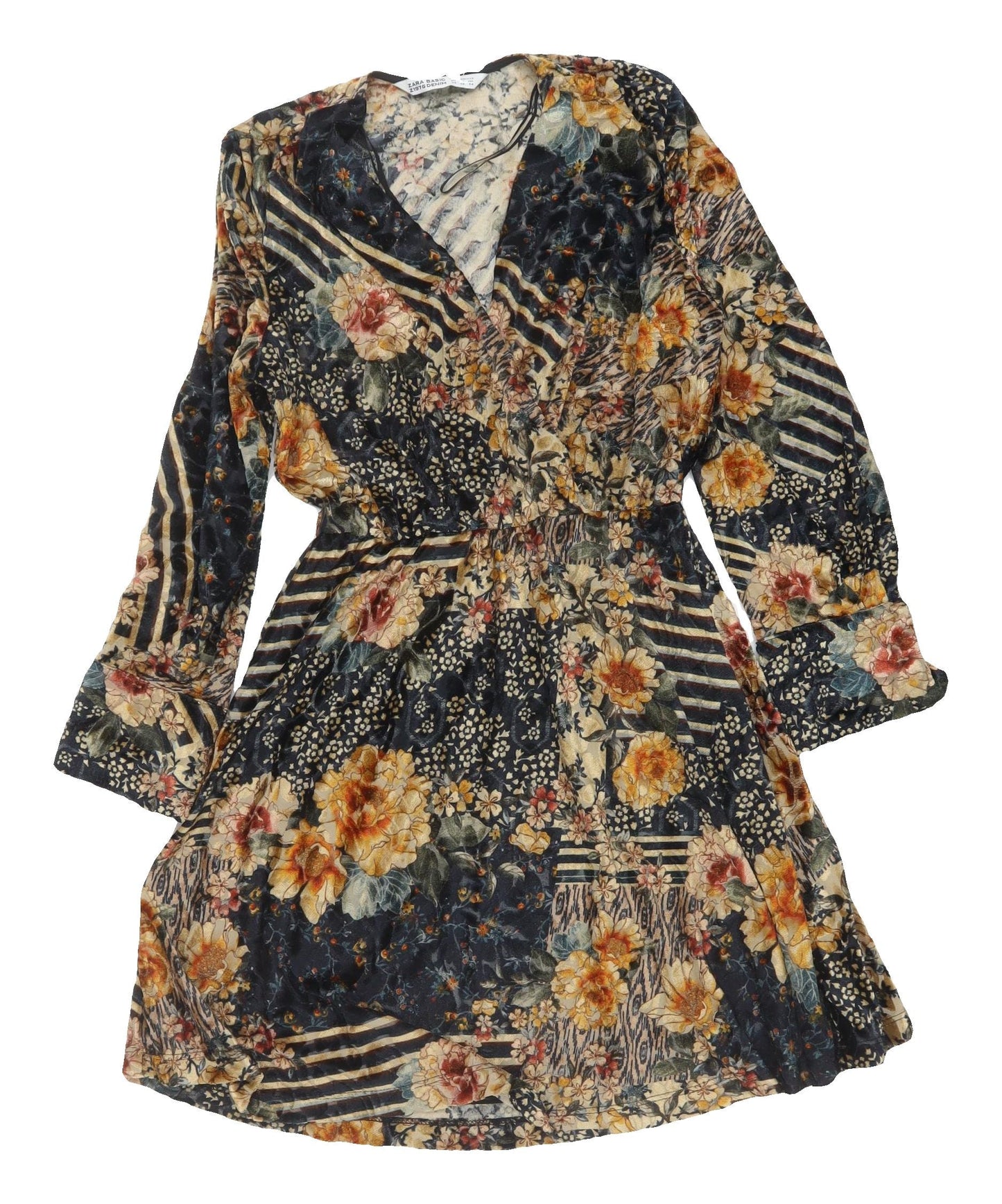 Zara Women's Multicoloured A-Line Floral Dress XS