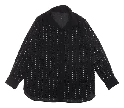 Marks & Spencer Women's Black Studded Button-Up Shirt