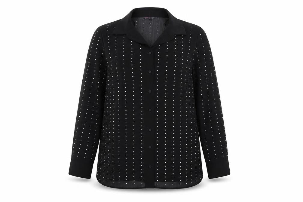 Marks & Spencer Women's Black Studded Button-Up Shirt