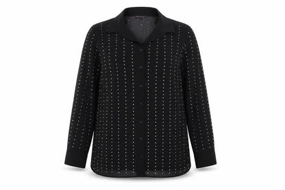 Marks & Spencer Women's Black Studded Button-Up Shirt