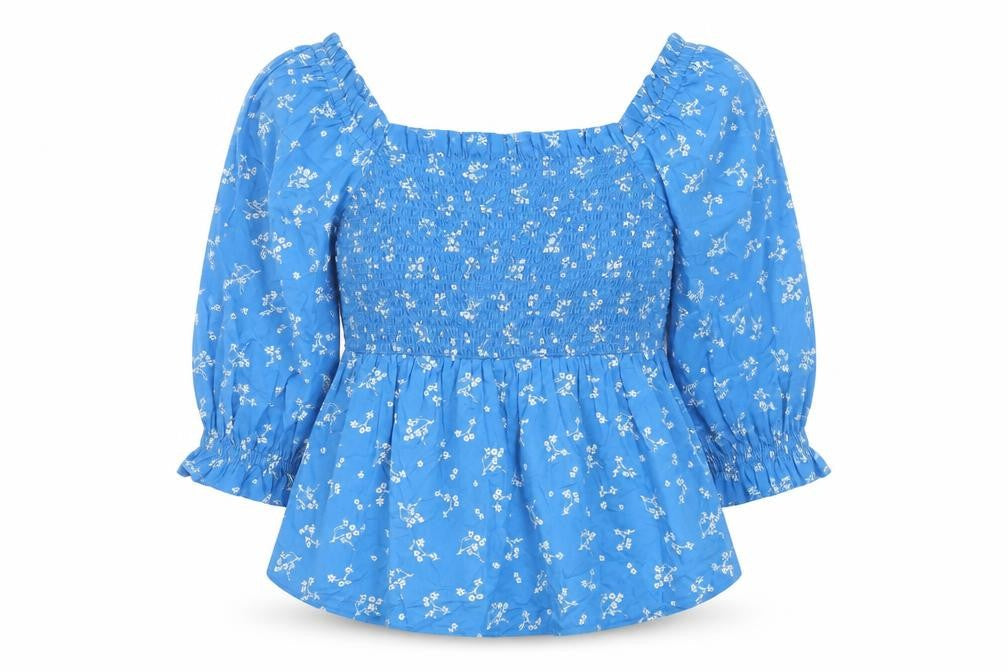 Marks & Spencer Women's Blue Floral Blouse Size 10