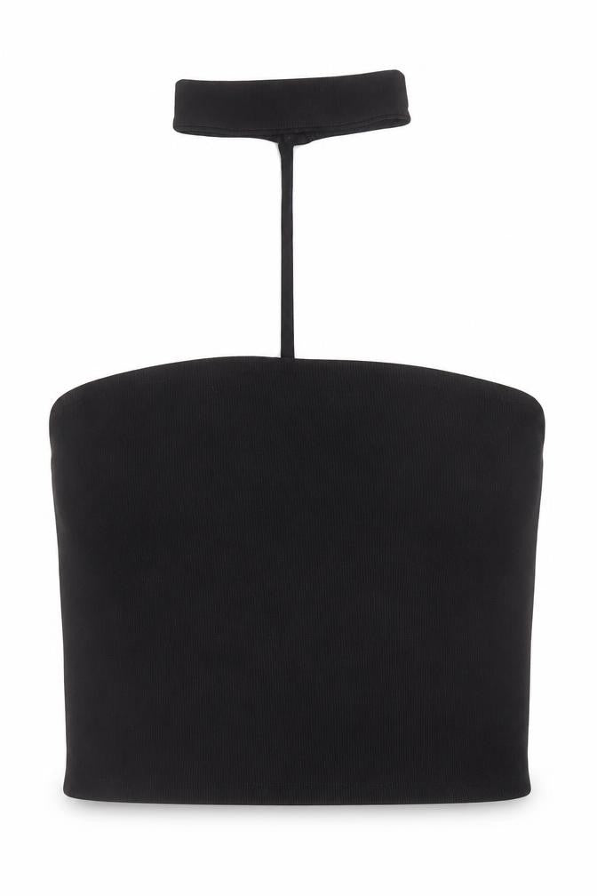 Zara Black Cropped Halter Tank for Women, Size S