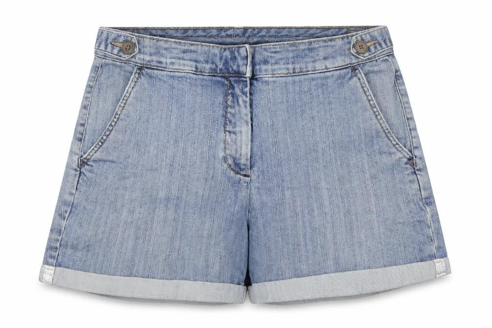 Lands' End Women's Blue Denim Chino Shorts, Size 8