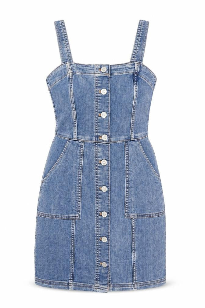H&M Women’s Blue Denim Pinafore Dress Size 6