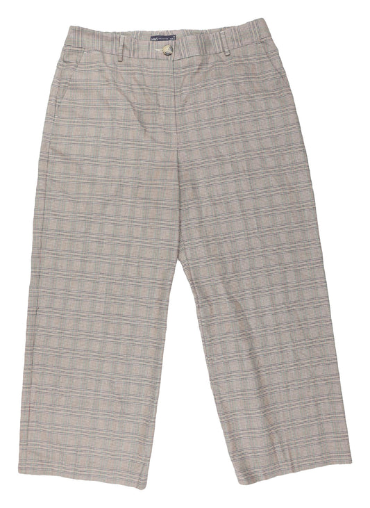 Marks and Spencer Women's Brown Plaid Trousers