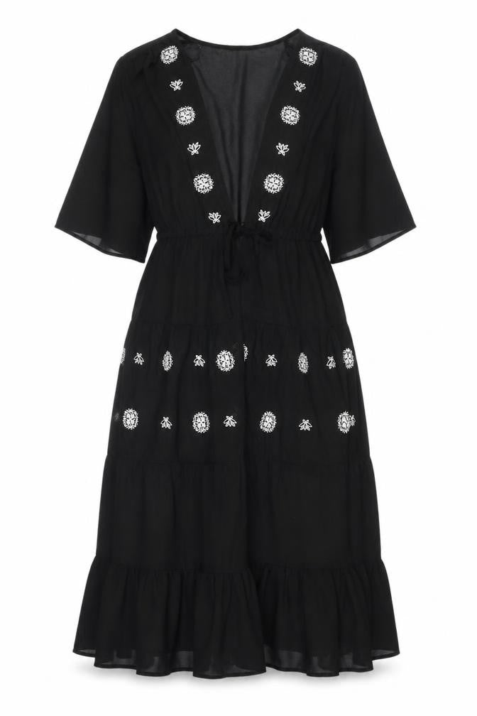 En Crème Women's Black Midi Dress - Size S