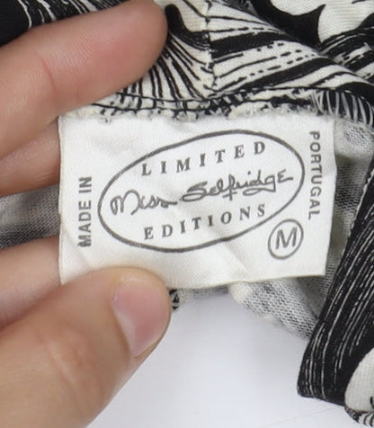 Close-up detail of Miss Selfridge Women's Black Wrap Blouse M