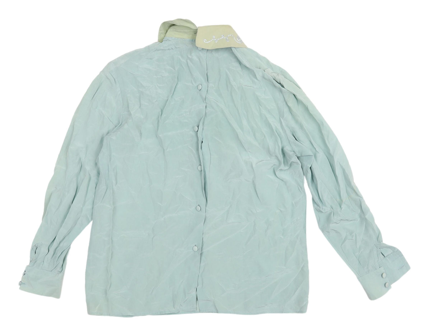I.B. Diffusion Women's Green Silk Embroidered Blouse UK 10