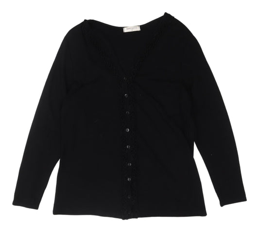 Bonmarché Women's Black V-Neck Cardigan - M